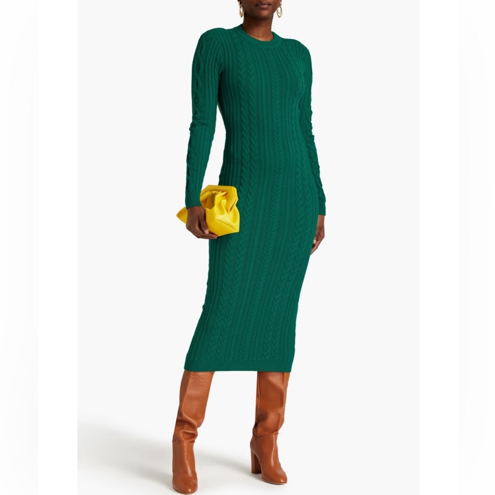 NWT Torn by Ronny Kobo knit green dress